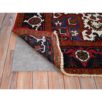 6'7"X9'2" Spanish Red Antique Organic Wool Hand Knotted Oriental Pile Rug