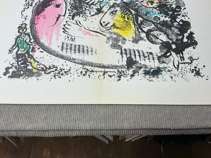 Marc Chagall Reverie " Lithograph Modernism Black & White Pink Ye