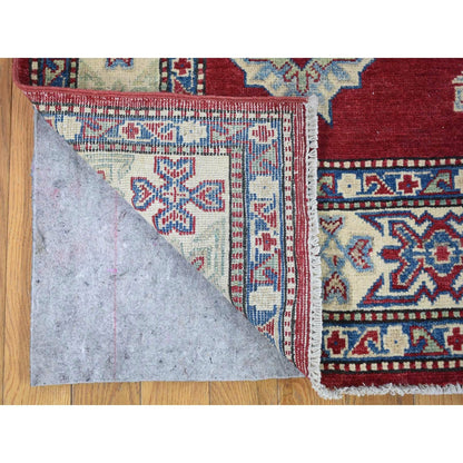5'3"X7'1" Rich Red Afghan Special Kazak Hand Knotted Pure Wool Rug