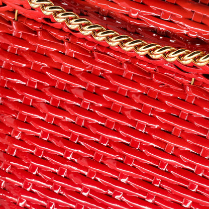 Gucci Cestino Flap Shoulder Bag Wicker Mini