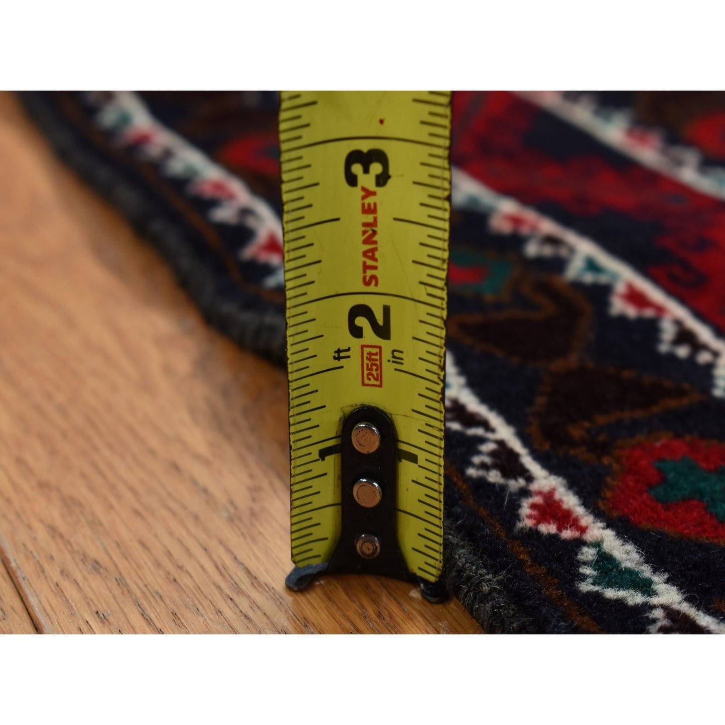 3'10"X6'9" Yankees Blue Afghan Balooch Design Pure Wool Hand Knotted Rug