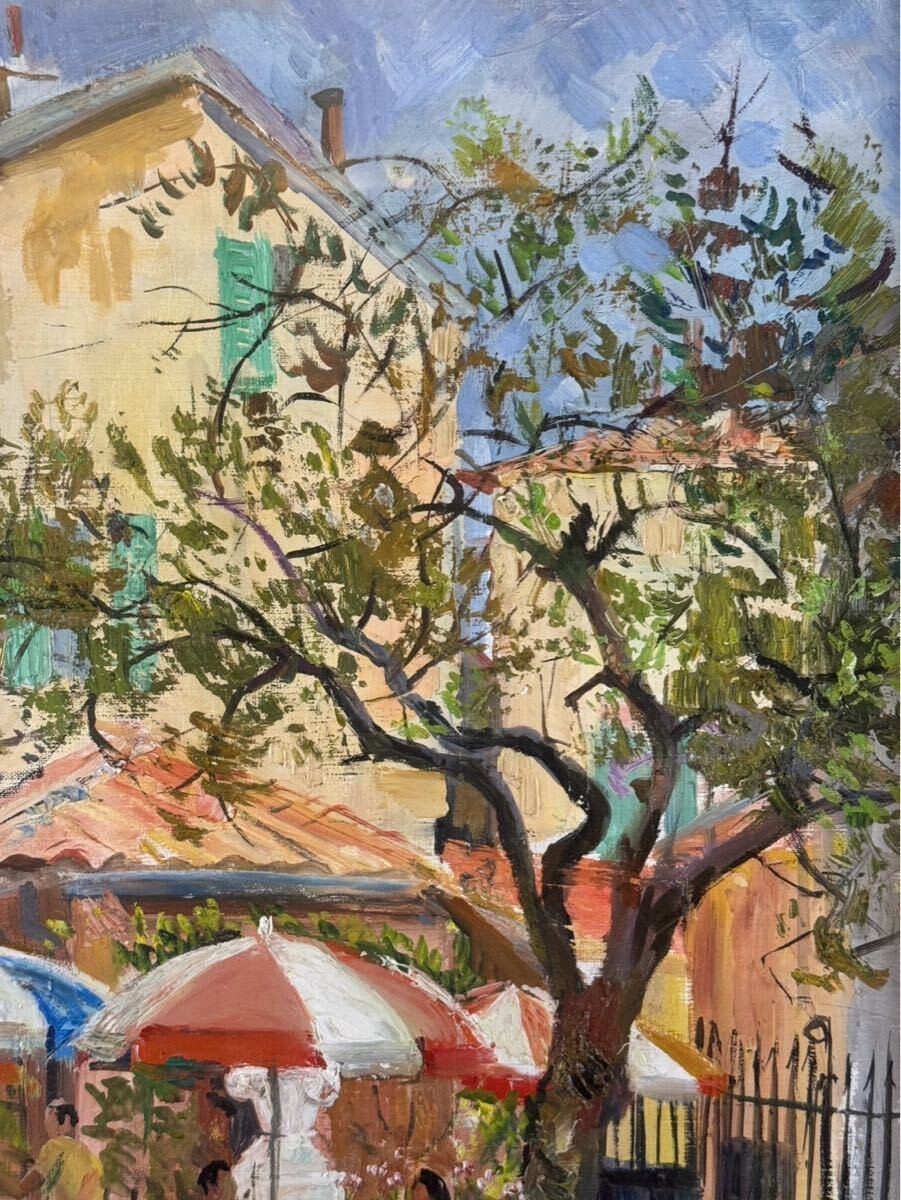 Irne Pags Original Oil Painting Terrace P15 / French Caf Scene / Signed