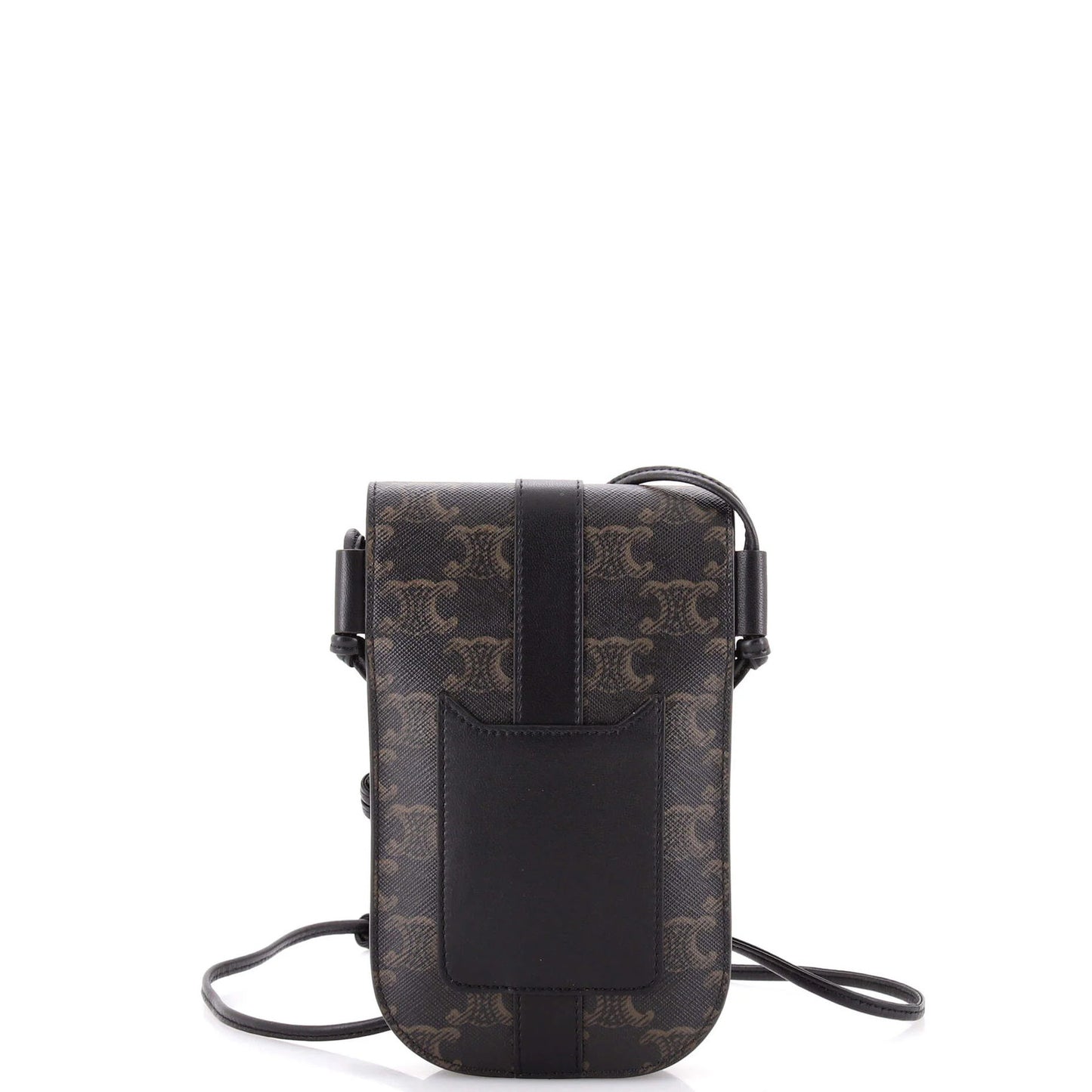 Celine Phone Pouch Crossbody Triomphe Coated Canvas With Leather