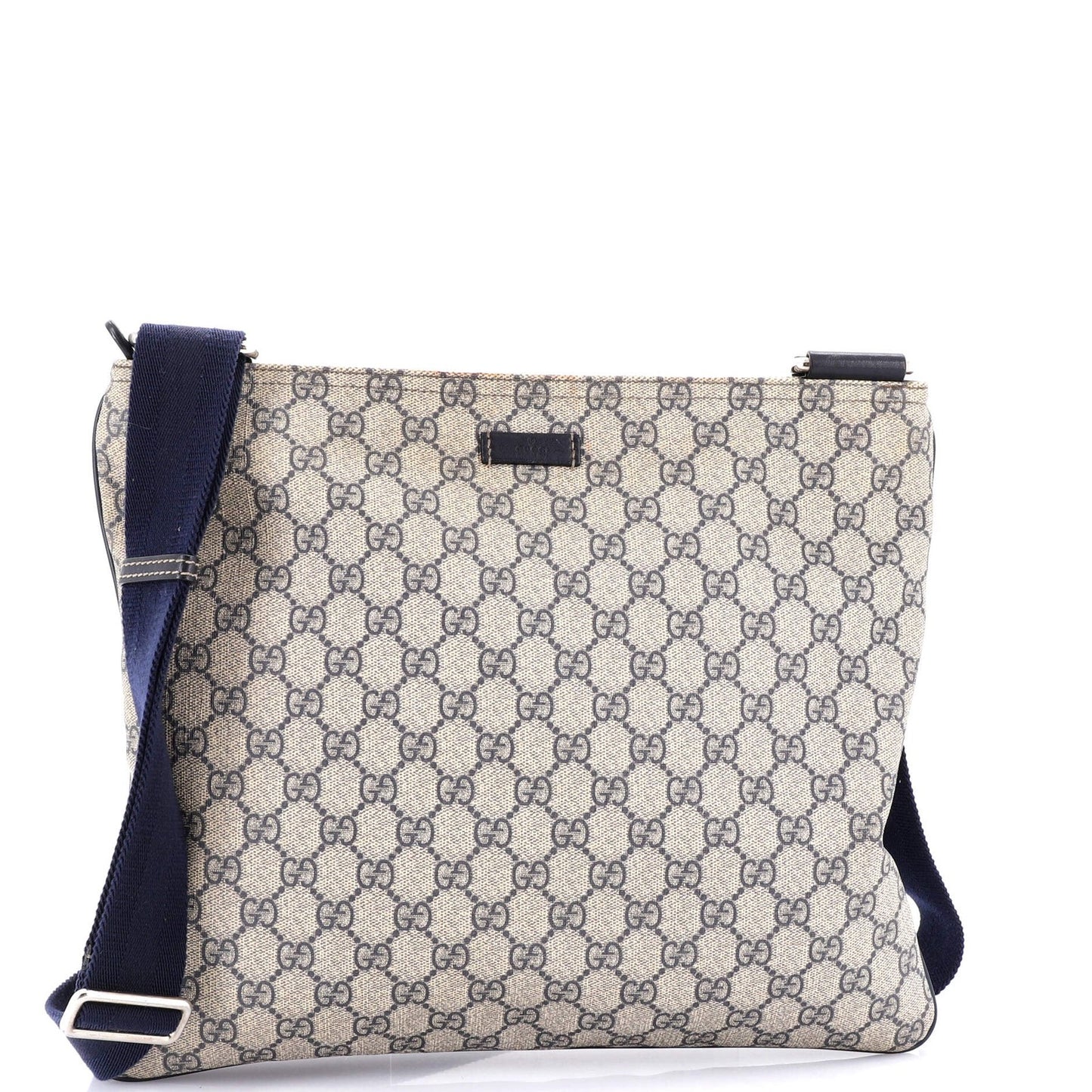 Gucci Zip Top Messenger Bag Gg Coated Canvas Large