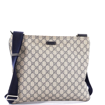 Gucci Zip Top Messenger Bag Gg Coated Canvas Large