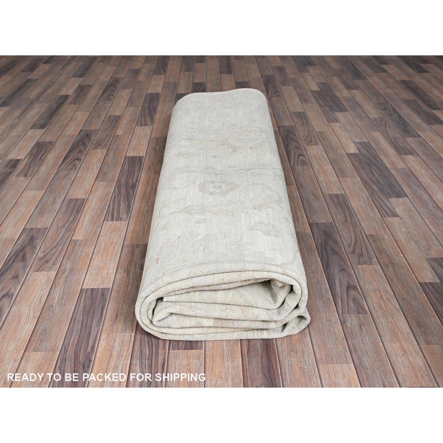10'2"X13'9" White White Wash Peshawar Hand Knotted Pure Wool Oriental Rug