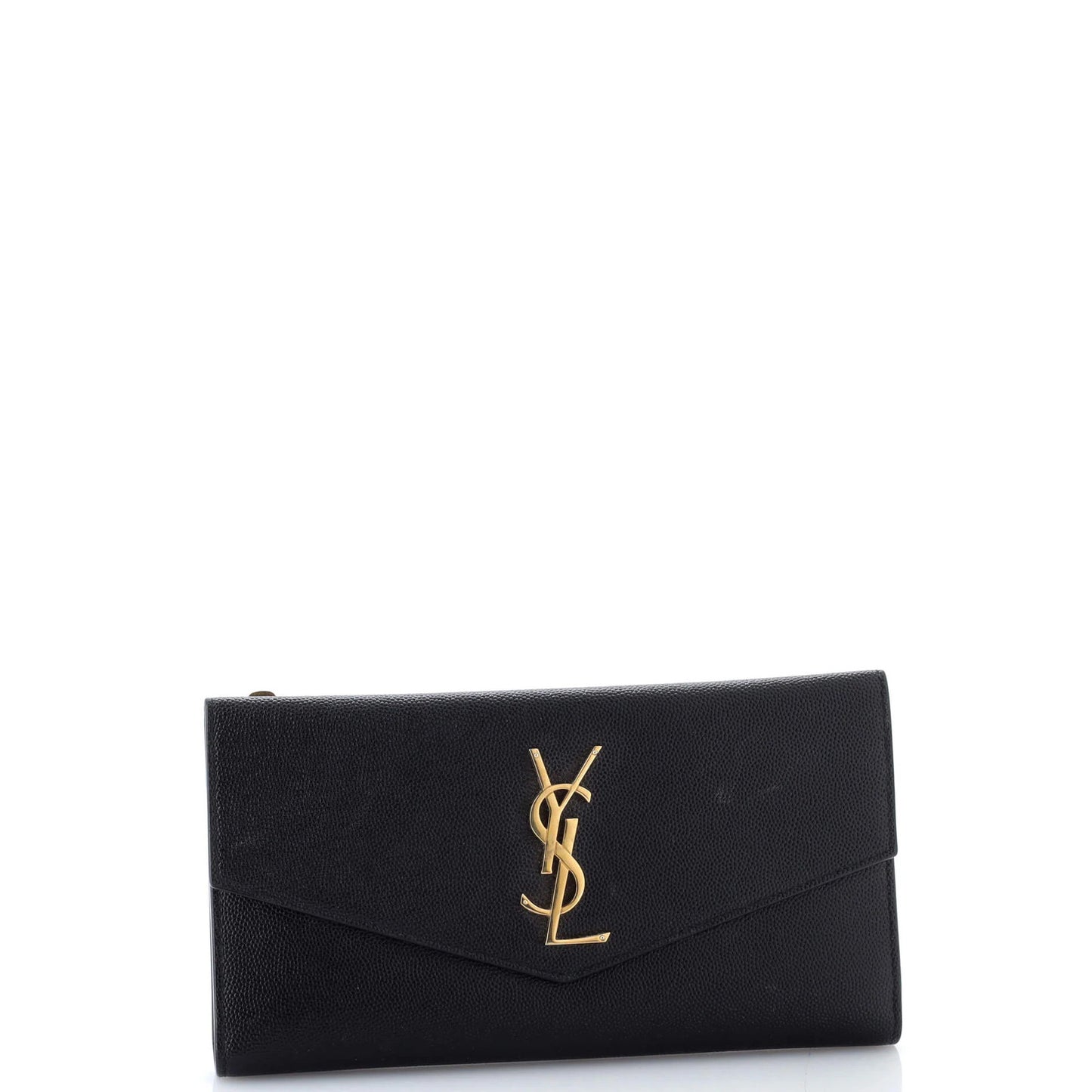 Saint Laurent Uptown Flap Wallet Leather Long