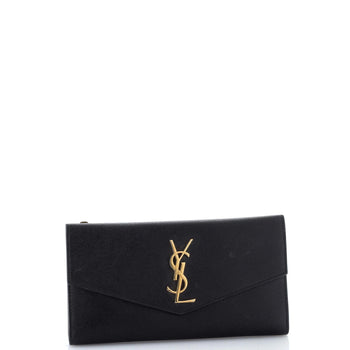 Saint Laurent Uptown Flap Wallet Leather Long