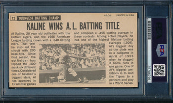 1964 TOPPS Giants Al Kaline HOF Card #12 Signed/Auto Tigers PSA/DNA 203265