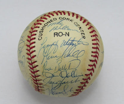 Curt Schilling Signed 191885 Phillies Team Baseball 33 Van Slyke ONL