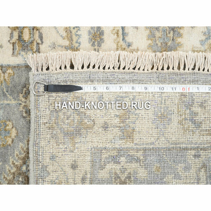 2'8"X17'10" Silver Karajeh Design Wool Hand Knotted Oriental Runner Rug