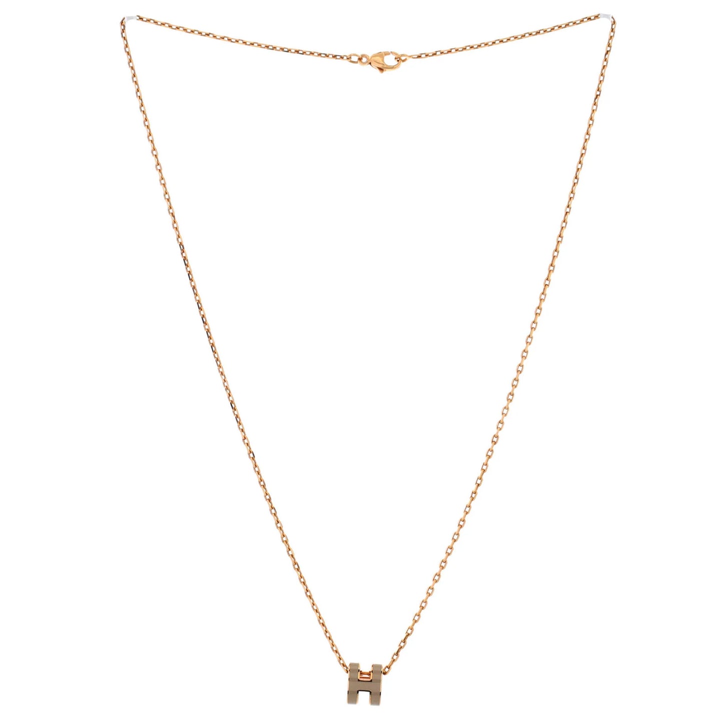 Hermes Pop H Pendant Chain Necklace Metal And Enamel Mini