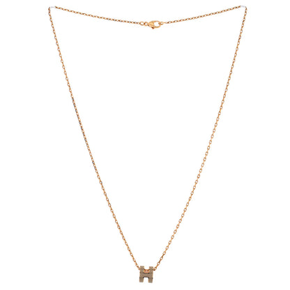 Hermes Pop H Pendant Chain Necklace Metal And Enamel Mini