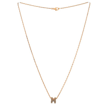 Hermes Pop H Pendant Chain Necklace Metal And Enamel Mini