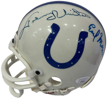 Johnny Unitas & Earl Morrall Autographed Colts Mini Helmet (Jsa)