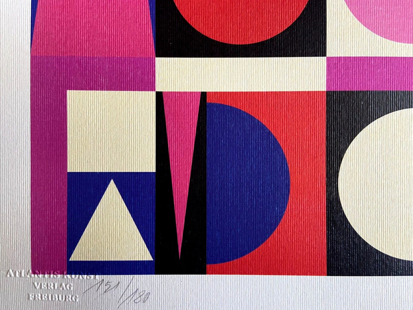 Auguste Herbin Lithograph Coa Signature And Stamp (Victor Vasarely)