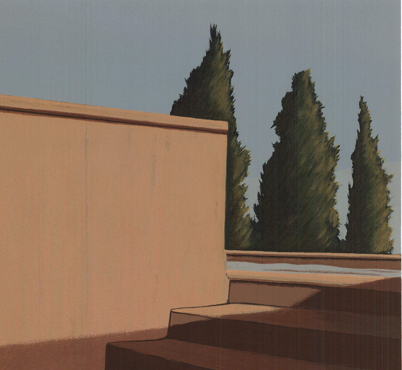 Gretchen Dow Simpson Florence Italy Signed " Serigraph Conte