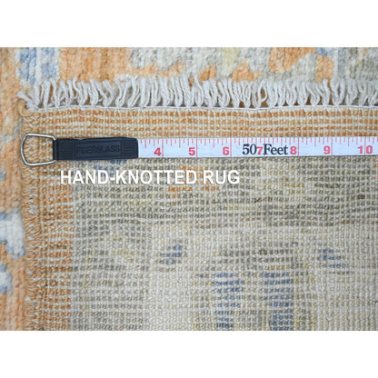 6'X8'7" Brown Afghan Angora Oushak Tree Design Hand Knotted 100% Wool Rug