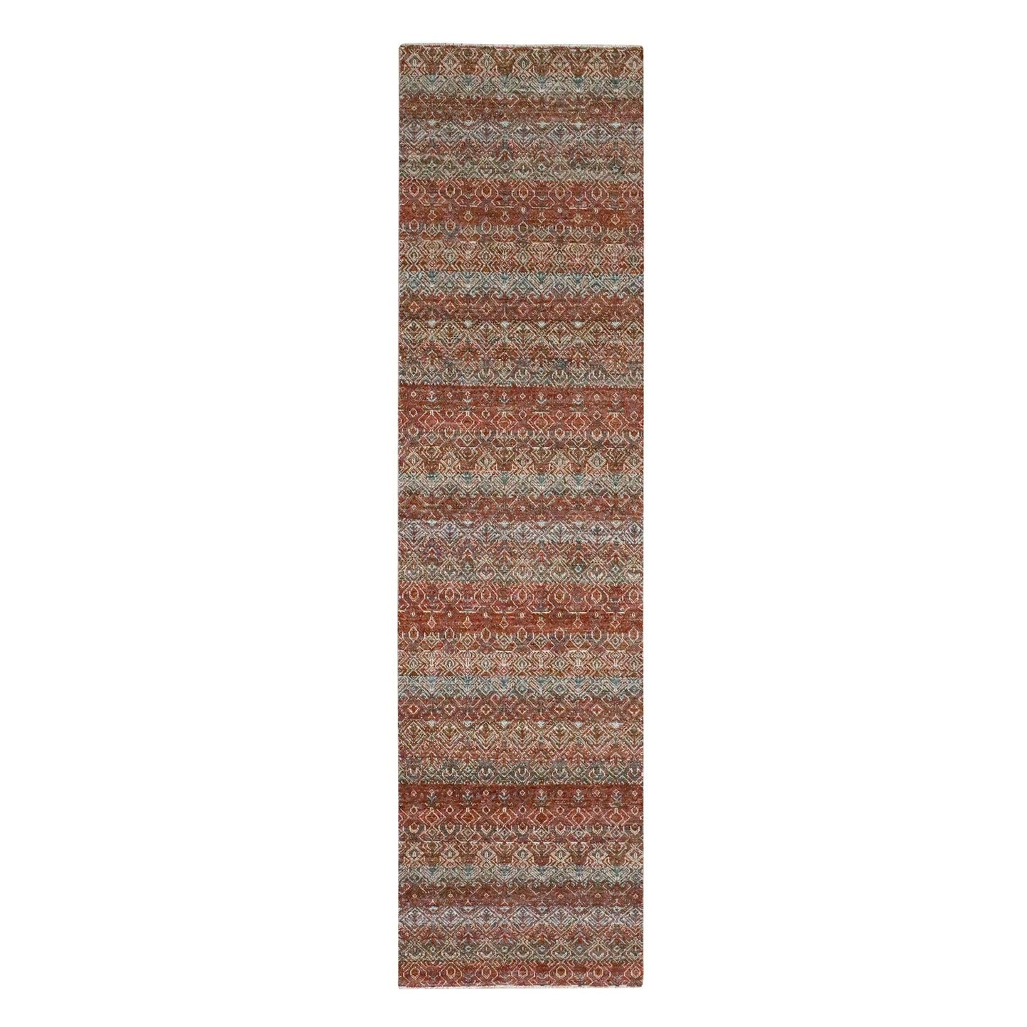 2'7"X10'2" Red Kohinoor Herat Pattern Soft Wool Hand Knotted Runner Rug