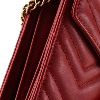 Gucci Gg Marmont Chain Wallet Matelasse Leather Mini