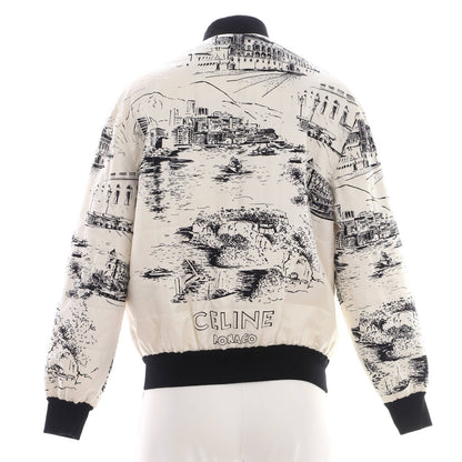 Celine Women'S Reversible Bomber Jacket Printed Silk