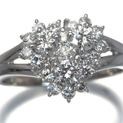 Diamond 0.74Ct Paved Heart Ring 900 Platinum