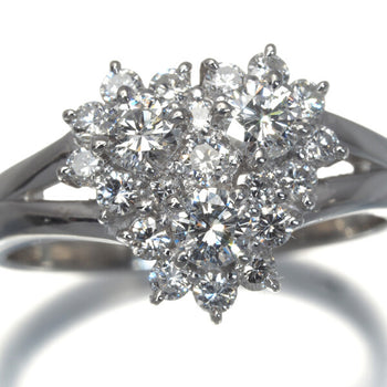 Diamond 0.74Ct Paved Heart Ring 900 Platinum