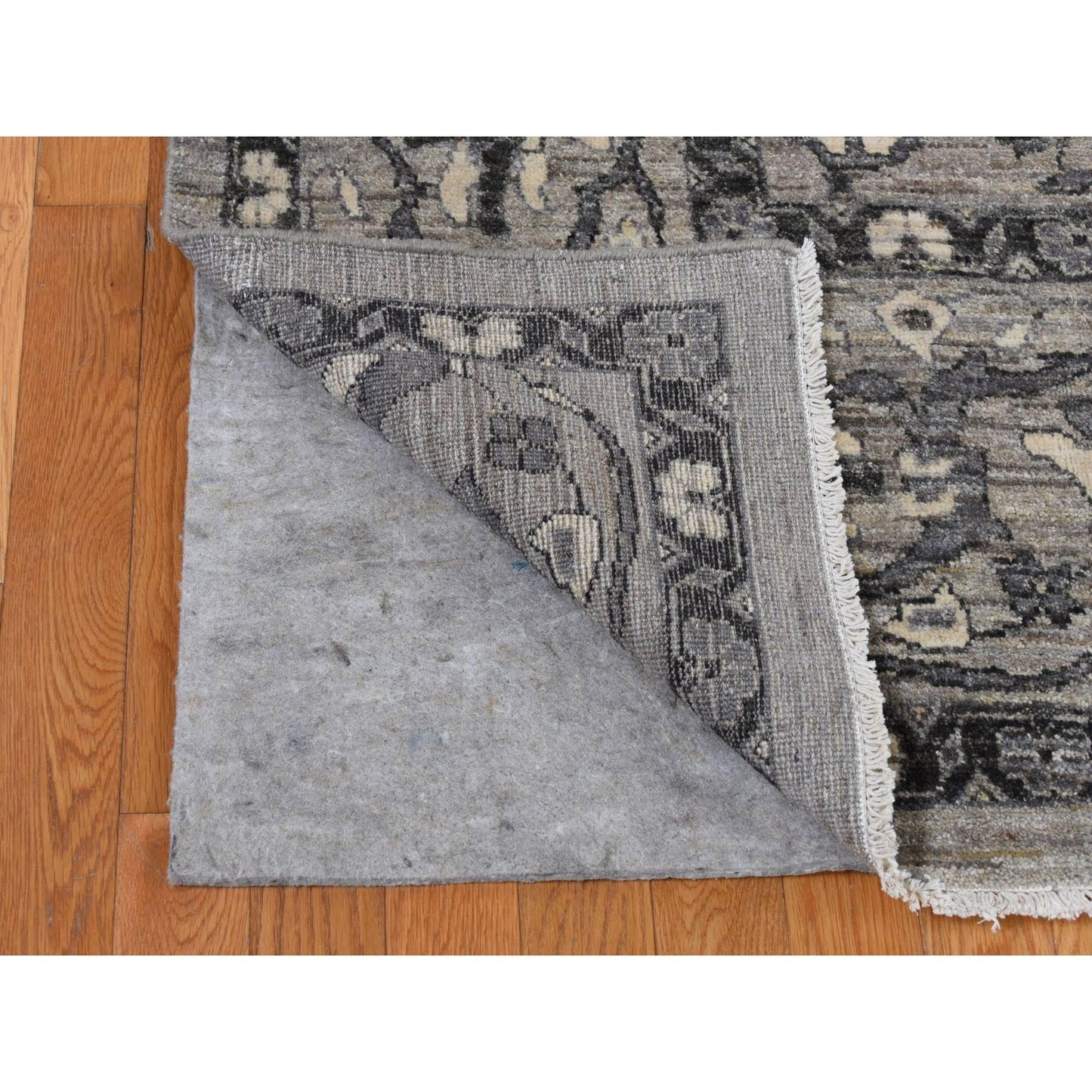 9'1"X12'6" Grey Peshawar With Mahal Design Wool Hand Knotted Rug