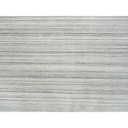 6'1"X6'1" Gray Undyed Natural Wool Modern Design Hand Loomed Square Rug
