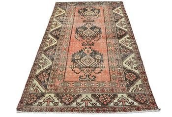 Distressed Antique Tribal Oriental Rug Muted