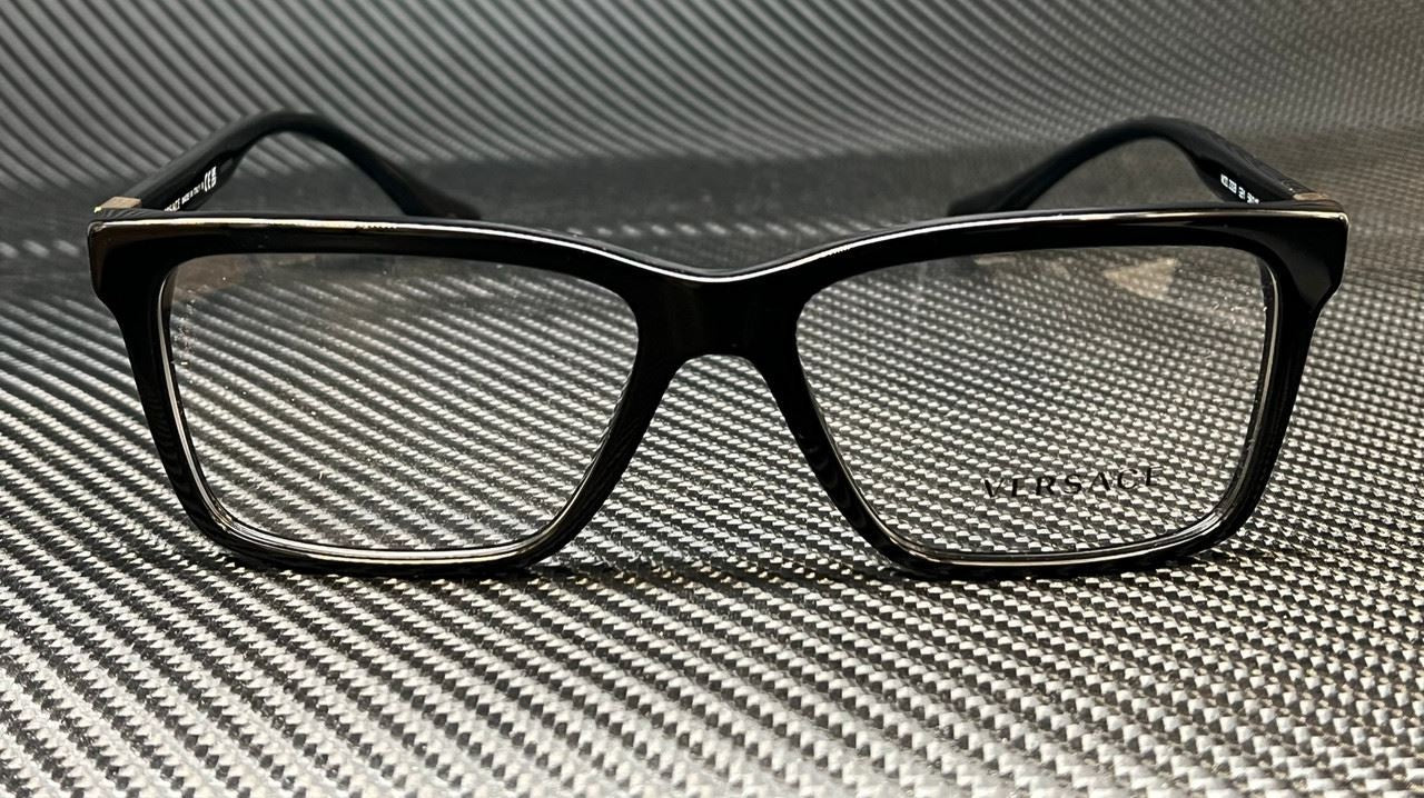 VERSACE VE3328 GB1 Black Gold Men's 56 mm Eyeglasses