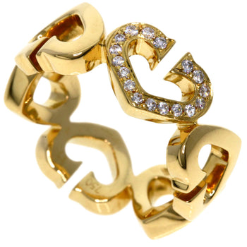 CARTIER   Ring C Heart Diamond #47 K18 Yellow Gold