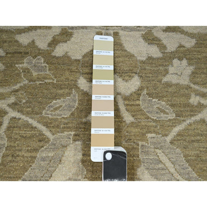 9'X12' Green Ziegler Mahal Large Flowers Design All Wool Hand Knotted Rug