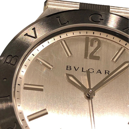Bvlgari Diagono Dg42Sc Silver Ss/Rubber Strap