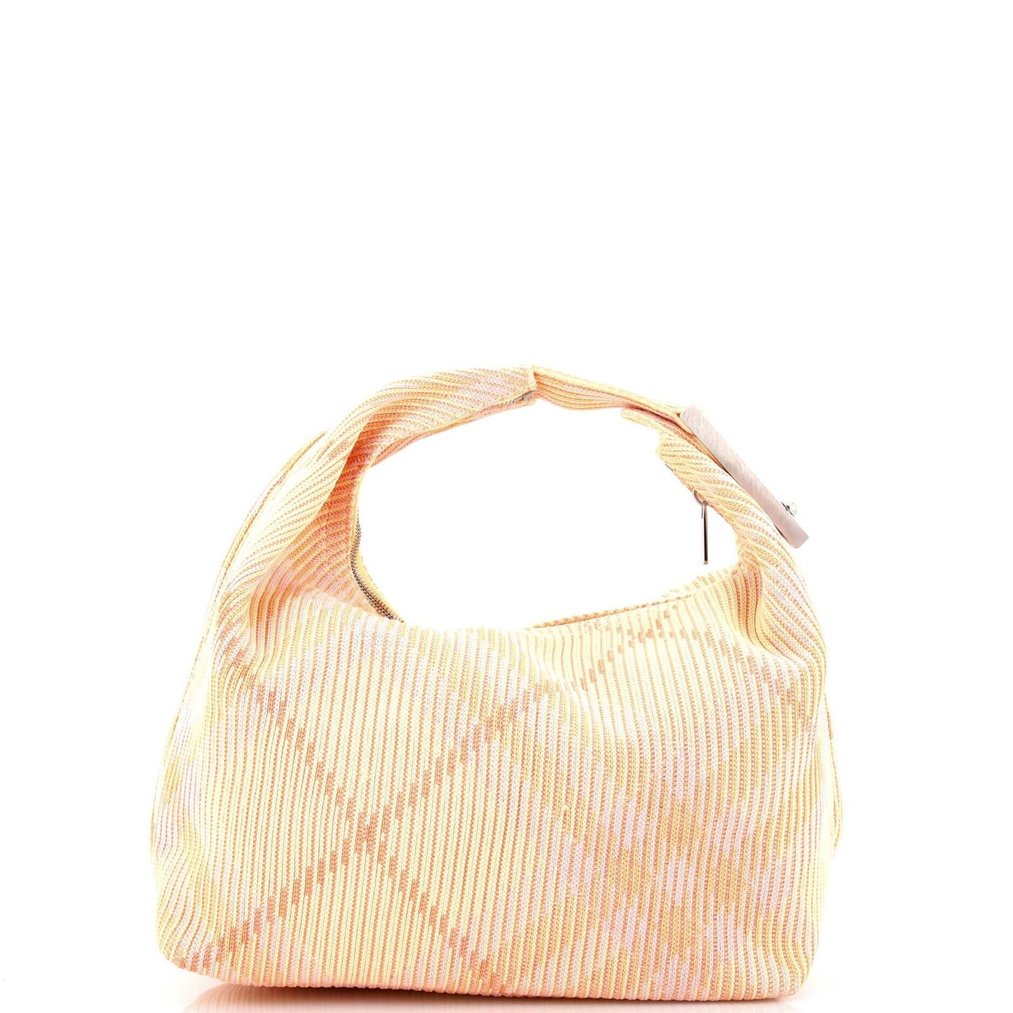 Burberry Peg Handle Bag Knit Check Fabric Medium