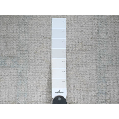 4'1"X8' Gray Anatolian Village Inspired Pure Wool Hand Knotted Runner Rug