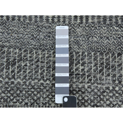 2'7"X20' Cloudburst Gray Grass Undyed Wool Hand Knotted Xl Runner Rug