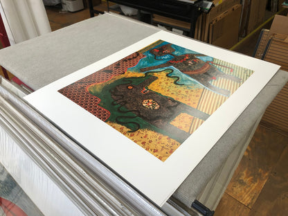 Enrico Baj Generale Nell'Intimita " Poster Surrealism Multicol