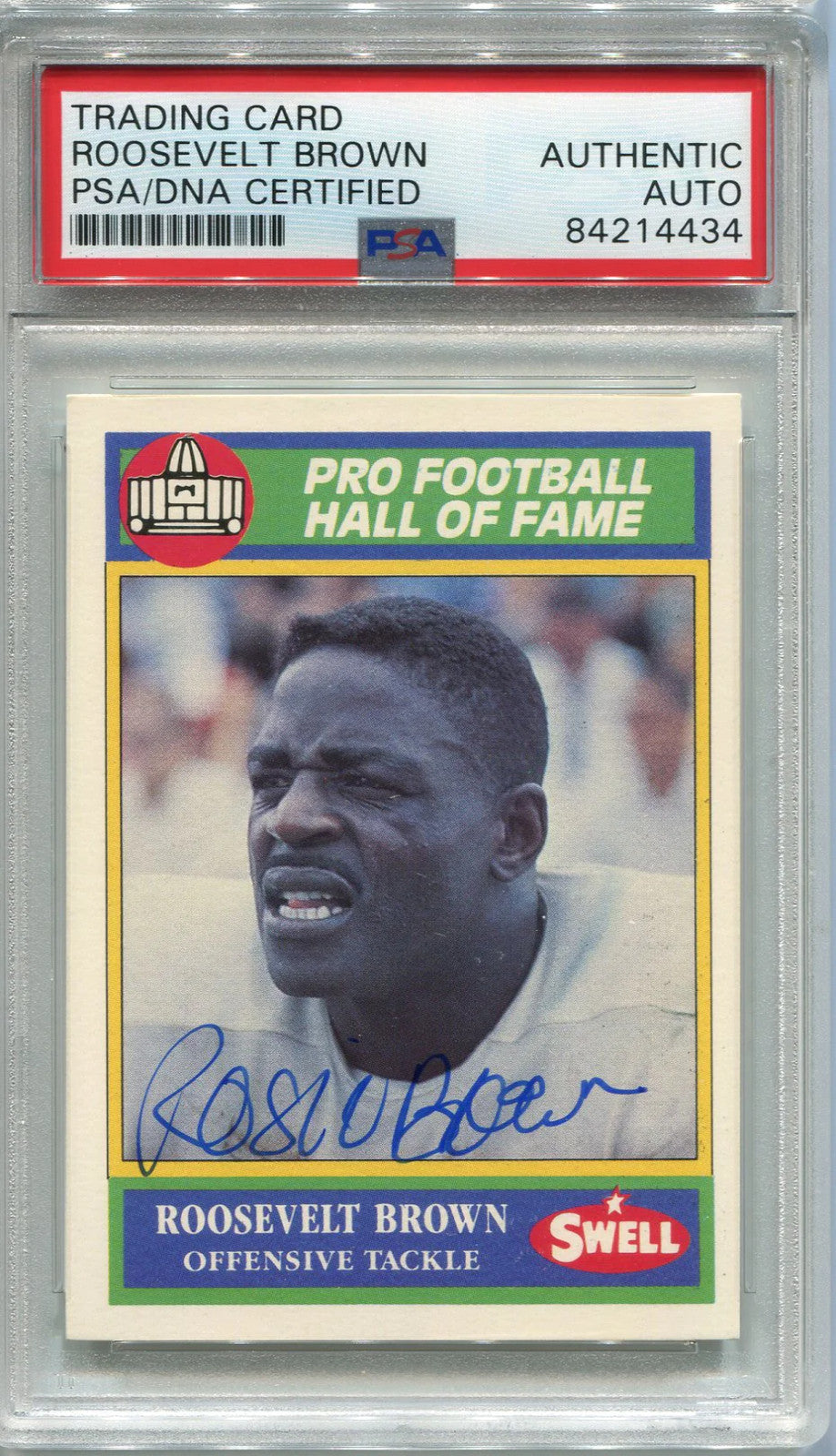 Roosevelt Brown Autographed 1990 Swell Card #84 (Psa)