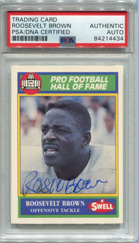Roosevelt Brown Autographed 1990 Swell Card #84 (Psa)