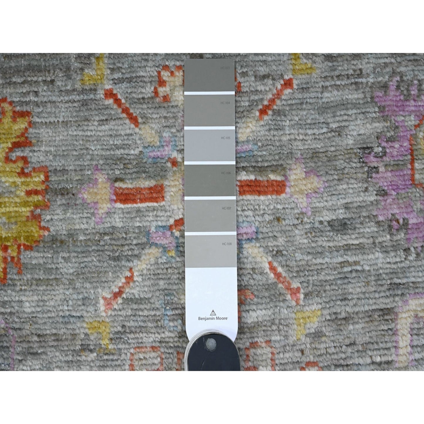 2'1"X3'3" Sea Gray Hand Knotted Afghan Angora Oushak Mat Oriental Rug