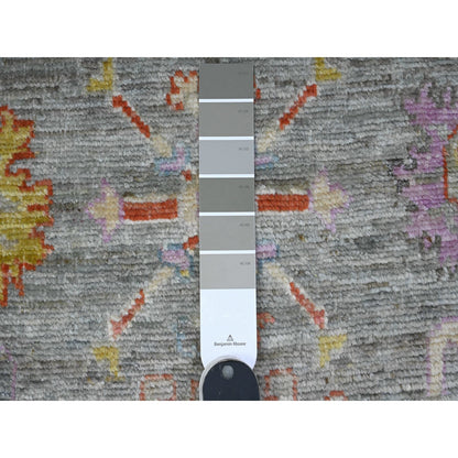 2'1"X3'3" Sea Gray Hand Knotted Afghan Angora Oushak Mat Oriental Rug