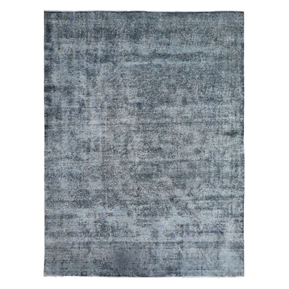 9'3"X12'6" Zombie Gray Distressed Vintage Zoroastrian Karman Oriental Rug