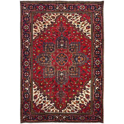 6'4"X9'3" Cranberry Zing Red Zoroastrian Cleaned And Secured Oriental Rug