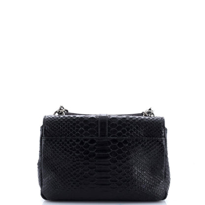 Saint Laurent Classic Monogram College Bag Python Embossed Leather Medium