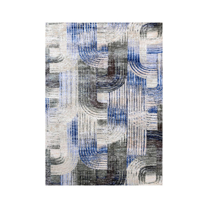4'X6'1" The Intertwined Passage Silk With Textured Wool Hand Knotted Rug