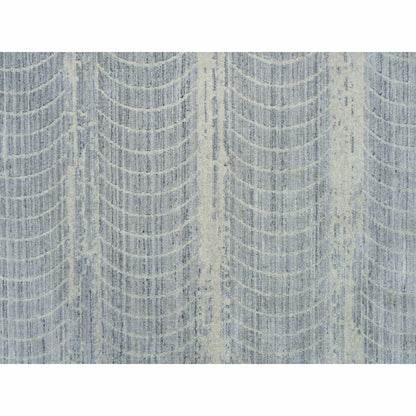 12'X17'10" Gray Wool And Plant Based Silk Hand Loomed Oversized Rug