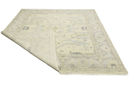 Large Handmade Oushak Oriental Rug Floral Design