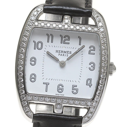 Hermes Ct1.730 Cape Cod Tonneau Diamond Bezel Watch Women
