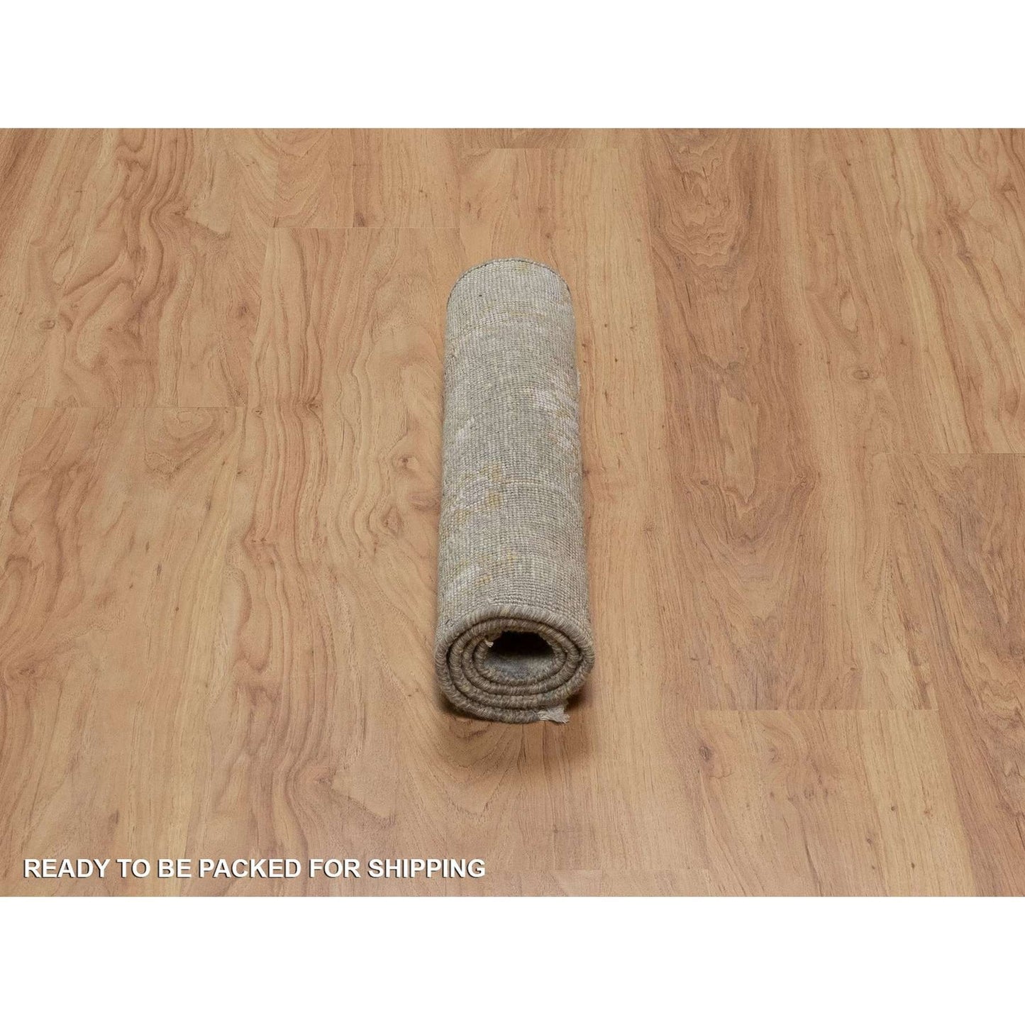 2'x3' Brown Broken Pattern Oushak Design Pure Wool Hand Knotted Mat Rug